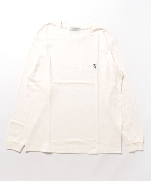 GIORDANO（ジョルダーノ）の「スモールライオン刺繍ロングTシャツ（Tシャツ/カットソー・メンズ・ブルー/アイボリー/ブラック/ピンク・MEDIUM/LARGE/X-LARGE）」の14枚目の写真