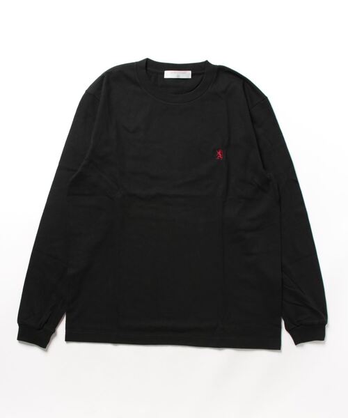 GIORDANO（ジョルダーノ）の「スモールライオン刺繍ロングTシャツ（Tシャツ/カットソー・メンズ・ブルー/アイボリー/ブラック/ピンク・MEDIUM/LARGE/X-LARGE）」の13枚目の写真