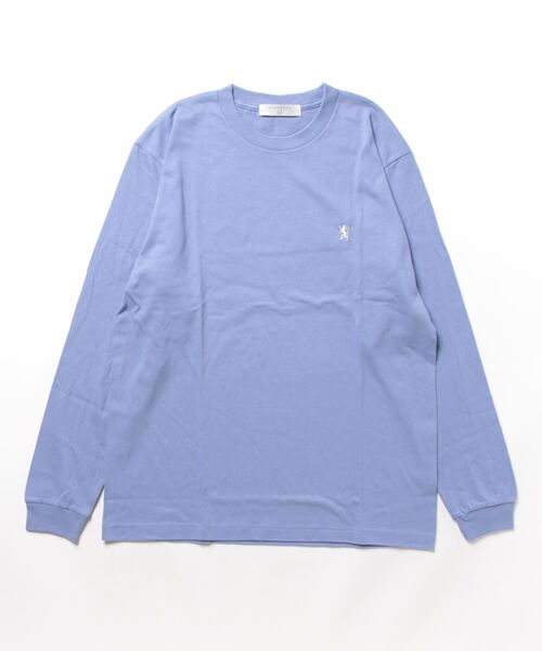 GIORDANO（ジョルダーノ）の「スモールライオン刺繍ロングTシャツ（Tシャツ/カットソー・メンズ・ブルー/アイボリー/ブラック/ピンク・MEDIUM/LARGE/X-LARGE）」の12枚目の写真