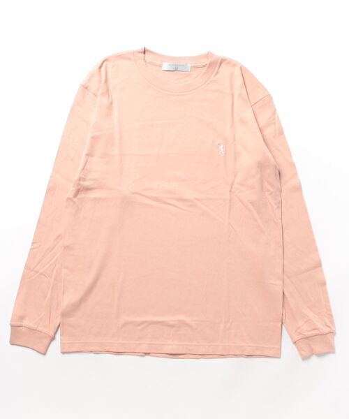 GIORDANO（ジョルダーノ）の「スモールライオン刺繍ロングTシャツ（Tシャツ/カットソー・メンズ・ブルー/アイボリー/ブラック/ピンク・MEDIUM/LARGE/X-LARGE）」の11枚目の写真