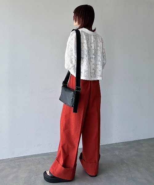 PAGEBOY（ページボーイ）の「オパールレースショートシャツ（シャツ/ブラウス・レディース・ブラック/グレイッシュベージュ/オフホワイト/ターコイズブルー・FREE）」の14枚目の写真