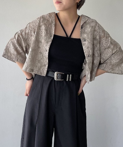 PAGEBOY（ページボーイ）の「オパールレースショートシャツ（シャツ/ブラウス・レディース・ブラック/グレイッシュベージュ/オフホワイト/ターコイズブルー・FREE）」の19枚目の写真