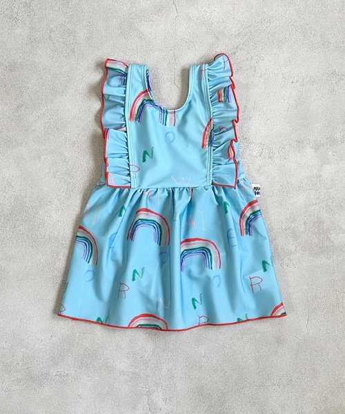 HOGAN RANCH WEAR（ホーガンランチウエア）の「フリルワンピース/UVカット(90～140cm)（水着・キッズ・レッド/ライトブルー/ブラウン・120/130/100/110/140/90）」の3枚目の写真