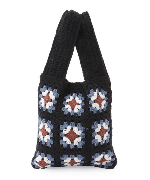 one'sterrace（ワンズテラス）の「◆レトロ クロシェバッグ（トートバッグ・レディース・グリーン系/ブラック/オフホワイト・99）」の4枚目の写真