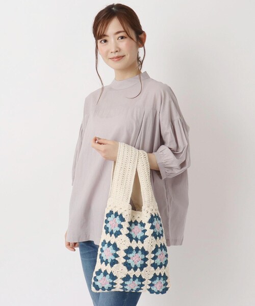 one'sterrace（ワンズテラス）の「◆レトロ クロシェバッグ（トートバッグ・レディース・グリーン系/ブラック/オフホワイト・99）」の13枚目の写真