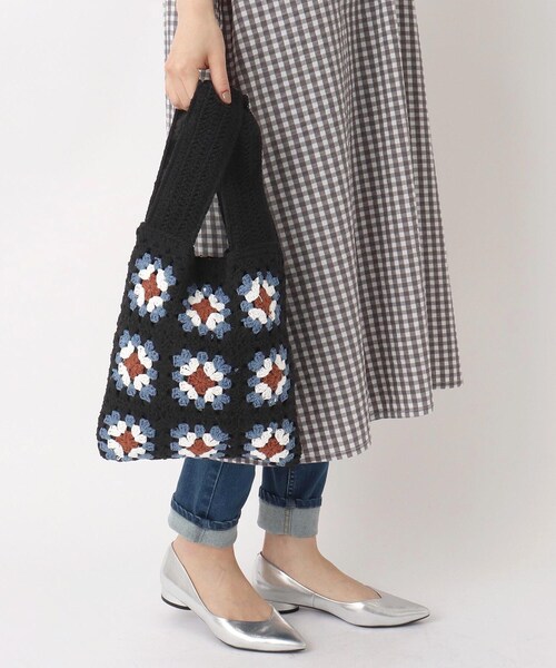 one'sterrace（ワンズテラス）の「◆レトロ クロシェバッグ（トートバッグ・レディース・グリーン系/ブラック/オフホワイト・99）」の17枚目の写真