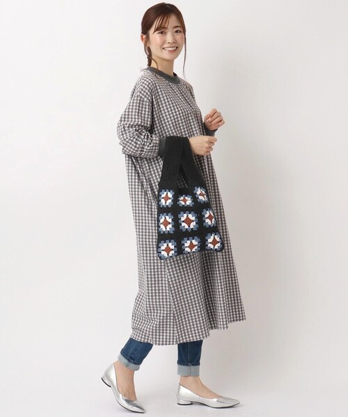 one'sterrace（ワンズテラス）の「◆レトロ クロシェバッグ（トートバッグ・レディース・グリーン系/ブラック/オフホワイト・99）」の18枚目の写真