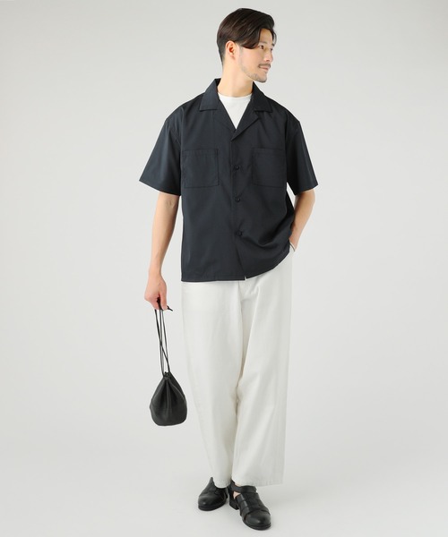 THE CASUAL（カジュアル）の「接触冷感織ポリストレッチダブルポケットオープンカラーシャツ（シャツ/ブラウス・メンズ・ベージュ/ネイビー/ブラック/グレー・M/L/XL）」の8枚目の写真