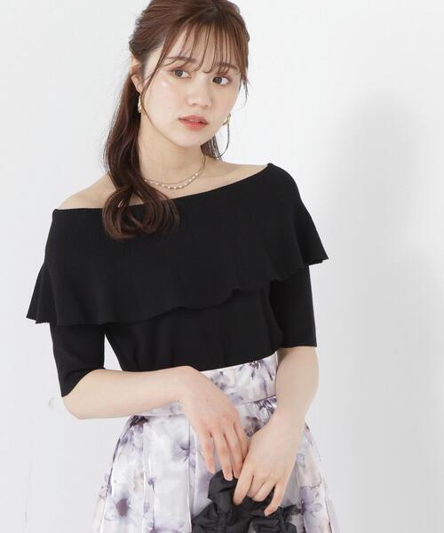 PROPORTION BODY DRESSING（プロポーションボディドレッシング）の「オフショルダーニット / 1213270600（ニット/セーター・レディース・ピンク/ブラック/ホワイト系その他・MEDIUM/SMALL）」の7枚目の写真