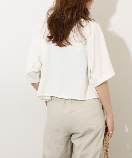 JOURNAL STANDARD relume（ジャーナルスタンダード　レリューム）の「クロップドロゴT（Tシャツ/カットソー・レディース・チャコールグレー/アイボリー・FREE）」の13枚目の写真