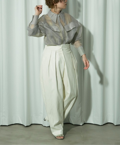 Ezick(エジック)の「Bigger pocket オーバーシアーシャツ(シャツ/ブラウス・レディース・ブラック/グレー/オフホワイト・FREE)」の18枚目の写真