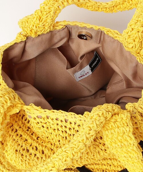 fredy emue（フレディエミュ）の「SMILEY2ハンドルバルーンバッグ（かごバッグ・レディース・イエロー/グレイッシュベージュ・FREE）」の15枚目の写真