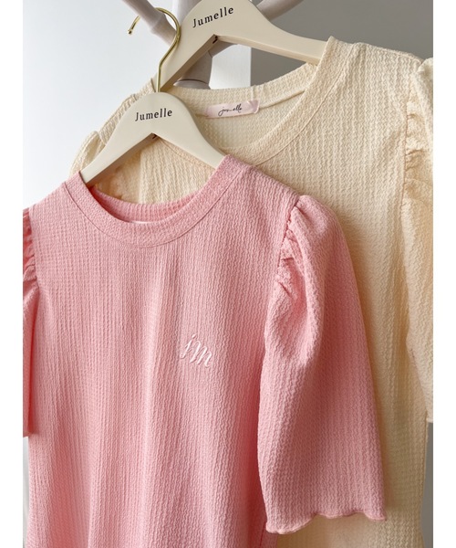 JUMELLE（ジュメロ）の「ウェーブパフT（Tシャツ/カットソー・レディース・ベージュ/ピンク・FREE）」の4枚目の写真