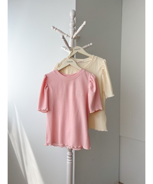 JUMELLE（ジュメロ）の「ウェーブパフT（Tシャツ/カットソー・レディース・ベージュ/ピンク・FREE）」の3枚目の写真