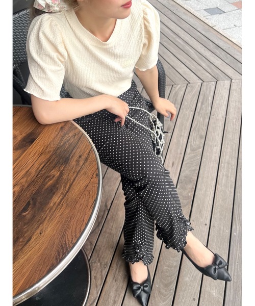 JUMELLE（ジュメロ）の「ウェーブパフT（Tシャツ/カットソー・レディース・ベージュ/ピンク・FREE）」の18枚目の写真