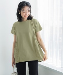 コットンレース切り替えTシャツ