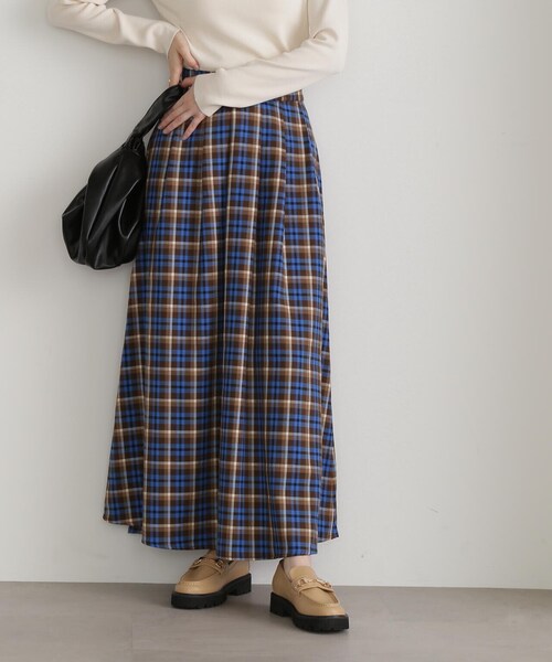 N.（N. Natural Beauty Basic）（エヌエヌナチュラルビューティーベーシック）の「チェックタックAラインスカート（スカート・レディース・ブルー系その他/グリーン系その他・MEDIUM/SMALL）」の15枚目の写真