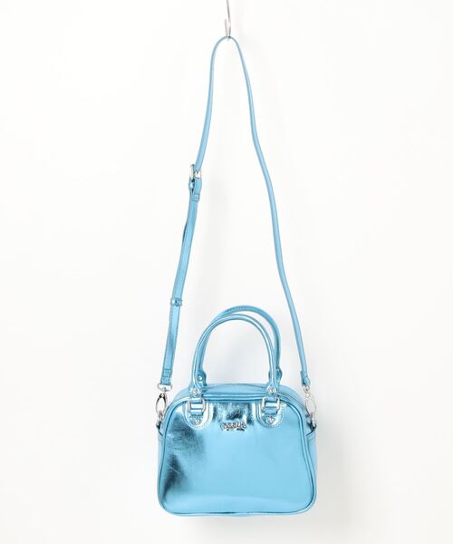 X-girl(エックスガール)の「【X-girl /エックスガール】METALLIC FAUX LEATHER 2WAY MINI BAG(ハンドバッグ・レディース・ライトブルー/シルバー/ピンク・FREE)」の2枚目の写真