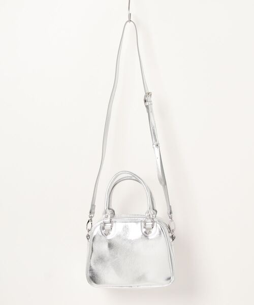 X-girl(エックスガール)の「【X-girl /エックスガール】METALLIC FAUX LEATHER 2WAY MINI BAG(ハンドバッグ・レディース・ライトブルー/シルバー/ピンク・FREE)」の4枚目の写真
