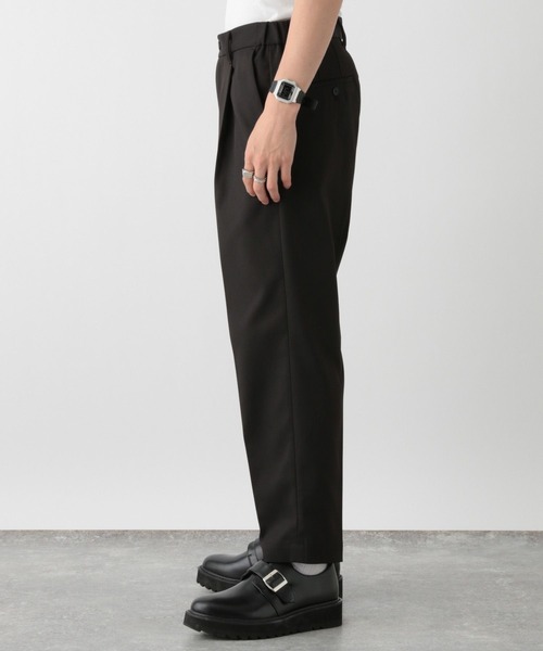 RAGEBLUE（レイジブルー）の「Center crease/brushed twill/tuck tapered slacks / センタープレス/SORONA(R)裏起毛ツイル/タックテーパードスラックス（スラックス・メンズ・ベージュ/ネイビー/グレー/ブラック/ブラウン・SMALL/MEDIUM/LARGE）」の12枚目の写真