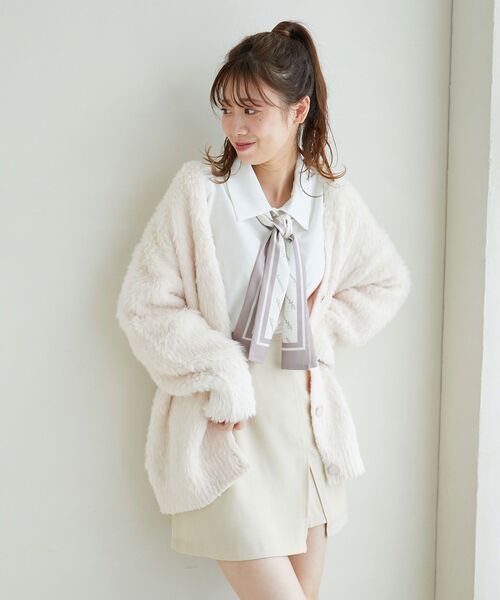 MAJESTIC LEGON(マジェスティックレゴン)の「スカーフリボンセットブラウス(シャツ/ブラウス・レディース・ブラック/アイボリー/ピンク/ピンク系その他2・MEDIUM)」の4枚目の写真