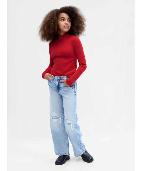 GAP（ギャップ）の「モックネック Tシャツ (キッズ)（Tシャツ/カットソー・キッズ・ネイビー/レッド/アイボリー/その他/ブラック・140cm/120cm/160cm/150cm/110cm/130cm）」の13枚目の写真