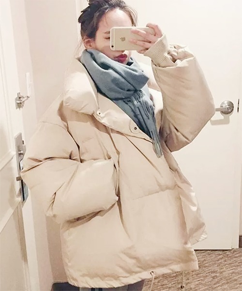 ROOPTOKYO(ループトウキョウ)の「puffer jacket / スタンドカラー ダウンジャケット(ダウンジャケット/コート・レディース・アイボリー/ブラック・FREE)」の1枚目の写真