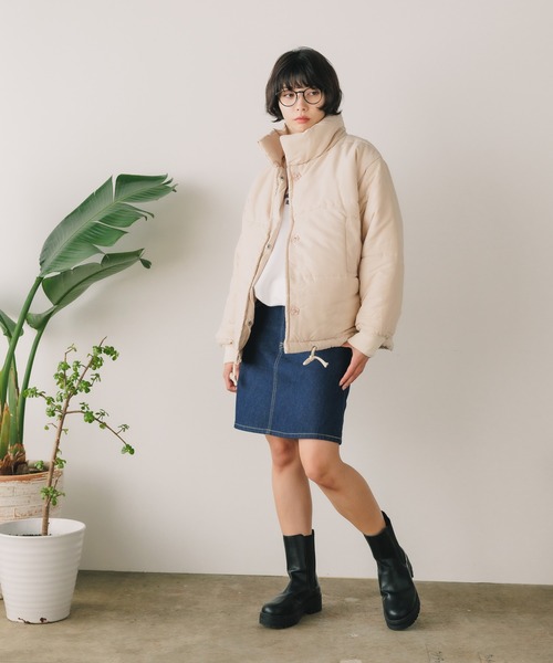 ROOPTOKYO(ループトウキョウ)の「puffer jacket / スタンドカラー ダウンジャケット(ダウンジャケット/コート・レディース・アイボリー/ブラック・FREE)」の6枚目の写真