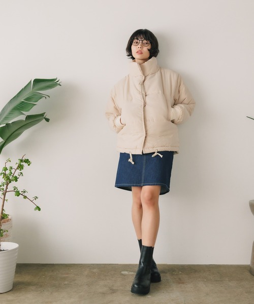 ROOPTOKYO(ループトウキョウ)の「puffer jacket / スタンドカラー ダウンジャケット(ダウンジャケット/コート・レディース・アイボリー/ブラック・FREE)」の5枚目の写真