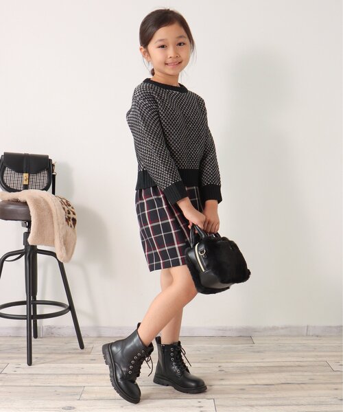 ikka（イッカ）の「【親子コーデ】幾何ジャガードニットプルオーバー（120~160cm）（ニット/セーター・キッズ・ブラック/オリーブ・140/120/130/160/150）」の14枚目の写真