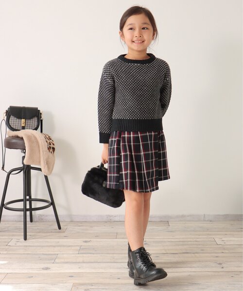 ikka（イッカ）の「【親子コーデ】幾何ジャガードニットプルオーバー（120~160cm）（ニット/セーター・キッズ・ブラック/オリーブ・140/120/130/160/150）」の15枚目の写真