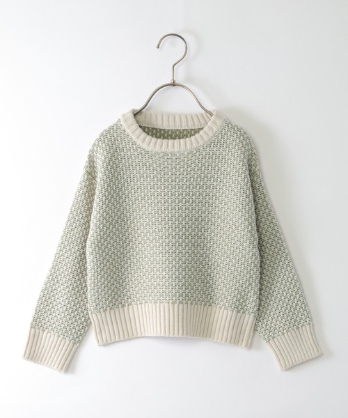 ikka（イッカ）の「【親子コーデ】幾何ジャガードニットプルオーバー（120~160cm）（ニット/セーター・キッズ・ブラック/オリーブ・140/120/130/160/150）」の3枚目の写真
