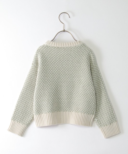 ikka（イッカ）の「【親子コーデ】幾何ジャガードニットプルオーバー（120~160cm）（ニット/セーター・キッズ・ブラック/オリーブ・140/120/130/160/150）」の4枚目の写真