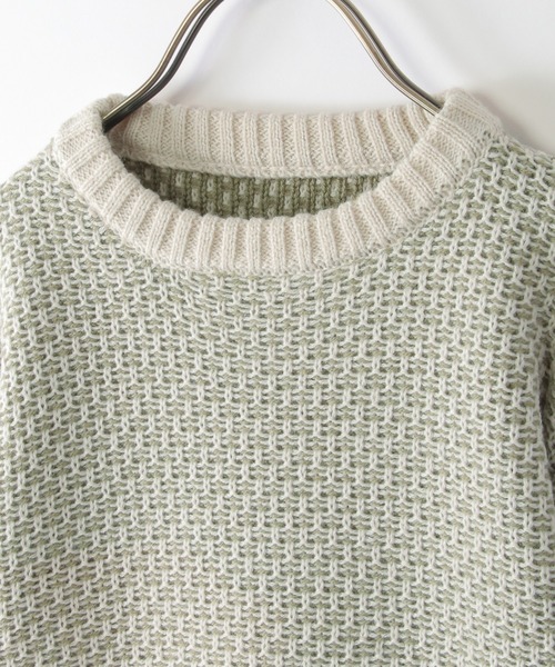 ikka（イッカ）の「【親子コーデ】幾何ジャガードニットプルオーバー（120~160cm）（ニット/セーター・キッズ・ブラック/オリーブ・140/120/130/160/150）」の5枚目の写真