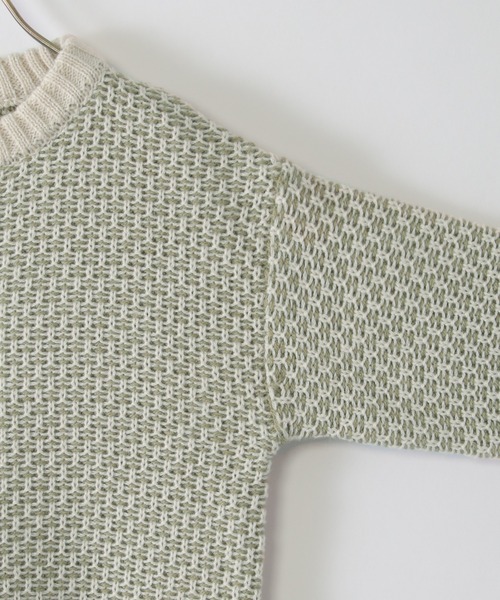 ikka（イッカ）の「【親子コーデ】幾何ジャガードニットプルオーバー（120~160cm）（ニット/セーター・キッズ・ブラック/オリーブ・140/120/130/160/150）」の6枚目の写真