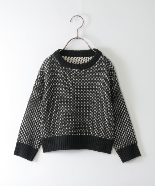 ikka（イッカ）の「【親子コーデ】幾何ジャガードニットプルオーバー（120~160cm）（ニット/セーター・キッズ・ブラック/オリーブ・140/120/130/160/150）」の11枚目の写真