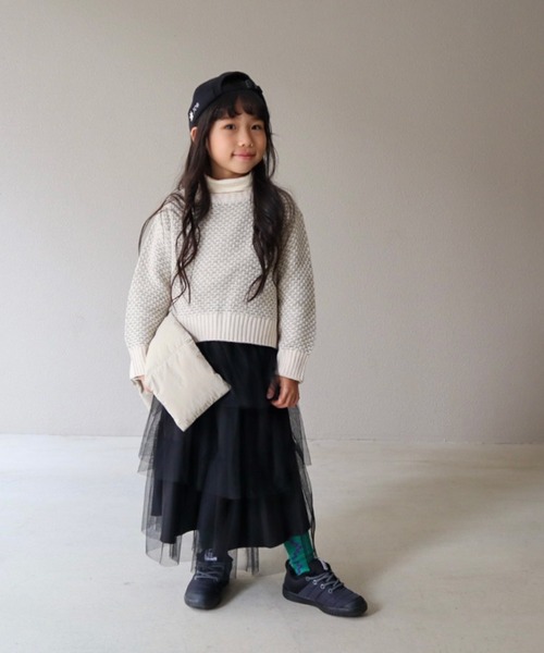 ikka（イッカ）の「【親子コーデ】幾何ジャガードニットプルオーバー（120~160cm）（ニット/セーター・キッズ・ブラック/オリーブ・140/120/130/160/150）」の20枚目の写真