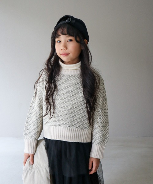 ikka（イッカ）の「【親子コーデ】幾何ジャガードニットプルオーバー（120~160cm）（ニット/セーター・キッズ・ブラック/オリーブ・140/120/130/160/150）」の22枚目の写真