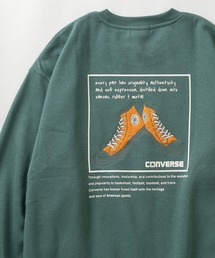 CONVERSE（コンバース）の「【CONVERSE/コンバース】ブランドネームワンポイントロゴ刺繍＆ALL STAR スニーカーサガラ刺繍デザイン ワイドシルエット 裏起毛スウェット/トレーナー（スウェット・メンズ）」