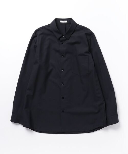 ATON(エイトン)の「【ATON/エイトン】WOOL TROPICAL STANDARD SHIRT(シャツ/ブラウス・メンズ・ブラック/グレー・4/6)」の4枚目の写真