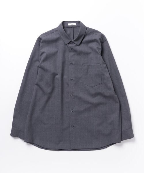 ATON(エイトン)の「【ATON/エイトン】WOOL TROPICAL STANDARD SHIRT(シャツ/ブラウス・メンズ・ブラック/グレー・4/6)」の5枚目の写真