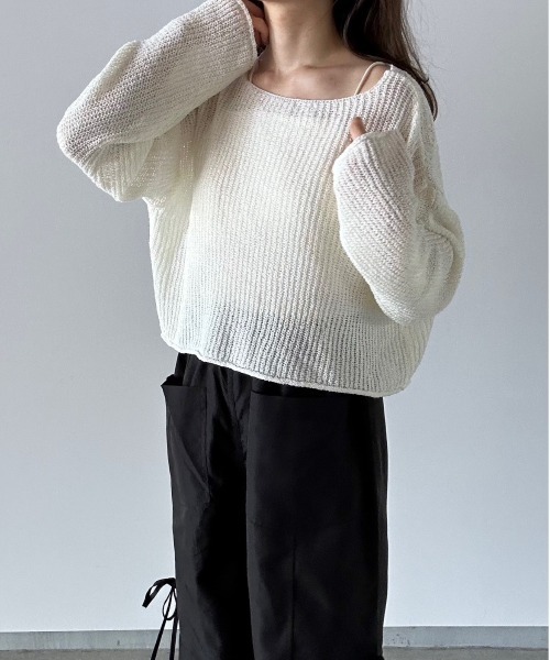 ニット mesh knit tops（メッシュニットトップス) レディース MESH KNIT SET TOPS⁄メッシュニットセットトップス（ニット⁄セーター