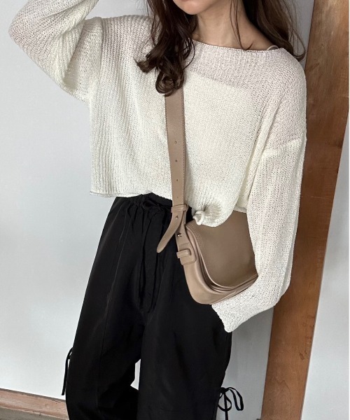 t a r o s u(タロス)の「mesh knit tops/メッシュニットトップス(ニット/セーター・レディース・アイボリー/カーキ・FREE)」の9枚目の写真