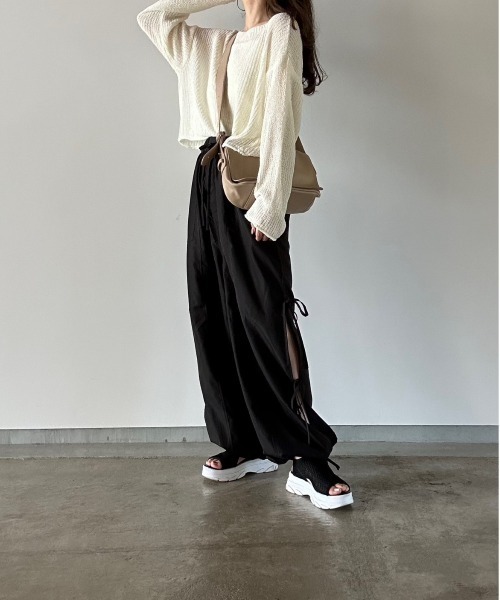t a r o s u(タロス)の「mesh knit tops/メッシュニットトップス(ニット/セーター・レディース・アイボリー/カーキ・FREE)」の13枚目の写真