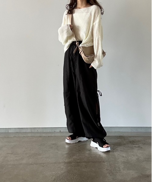 t a r o s u(タロス)の「mesh knit tops/メッシュニットトップス(ニット/セーター・レディース・アイボリー/カーキ・FREE)」の14枚目の写真