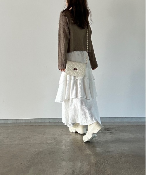 t a r o s u(タロス)の「mesh knit tops/メッシュニットトップス(ニット/セーター・レディース・アイボリー/カーキ・FREE)」の22枚目の写真