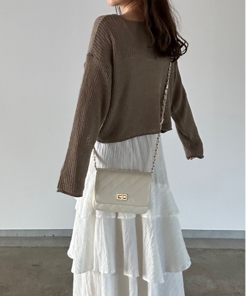 t a r o s u(タロス)の「mesh knit tops/メッシュニットトップス(ニット/セーター・レディース・アイボリー/カーキ・FREE)」の16枚目の写真