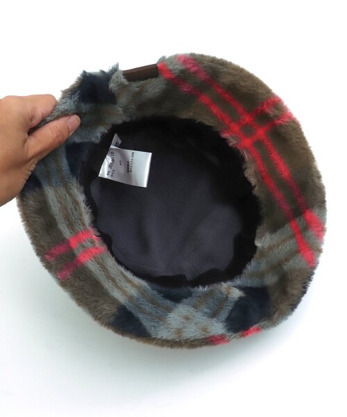 BREEZE(ブリーズ)の「ボアバケットハット(ハット・キッズ・チェック/ベージュ・54/52/56/50)」の7枚目の写真