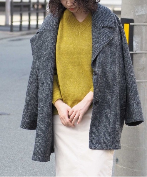 cepo（セポ）の「マシュマロVネックシンプルニット（ニット/セーター・レディース・ピンク/オフホワイト/チャコール/ブルー/ライム/ホワイト×ブラック/グリーン・M）」の4枚目の写真