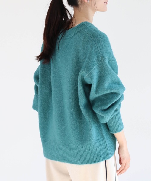 cepo（セポ）の「マシュマロVネックシンプルニット（ニット/セーター・レディース・ピンク/オフホワイト/チャコール/ブルー/ライム/ホワイト×ブラック/グリーン・M）」の19枚目の写真